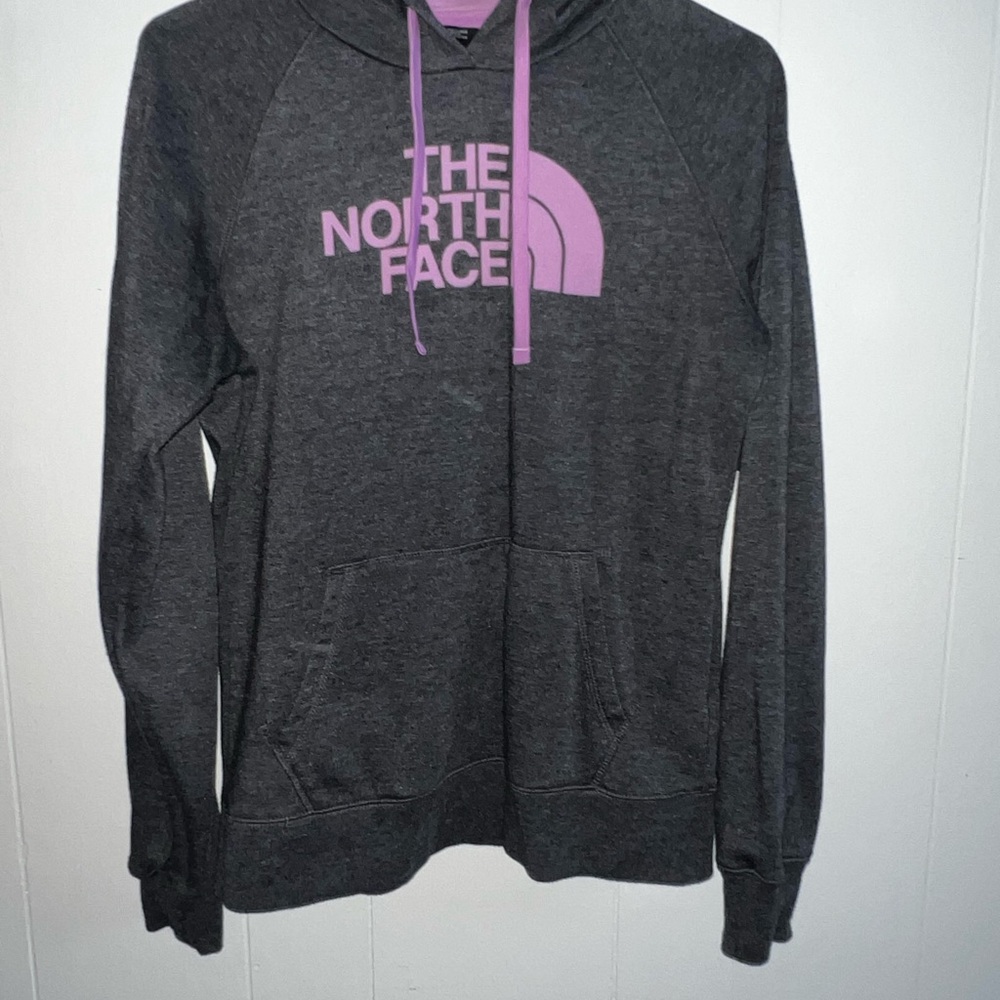 The North Face Gray and Purple Sweater Classic Design